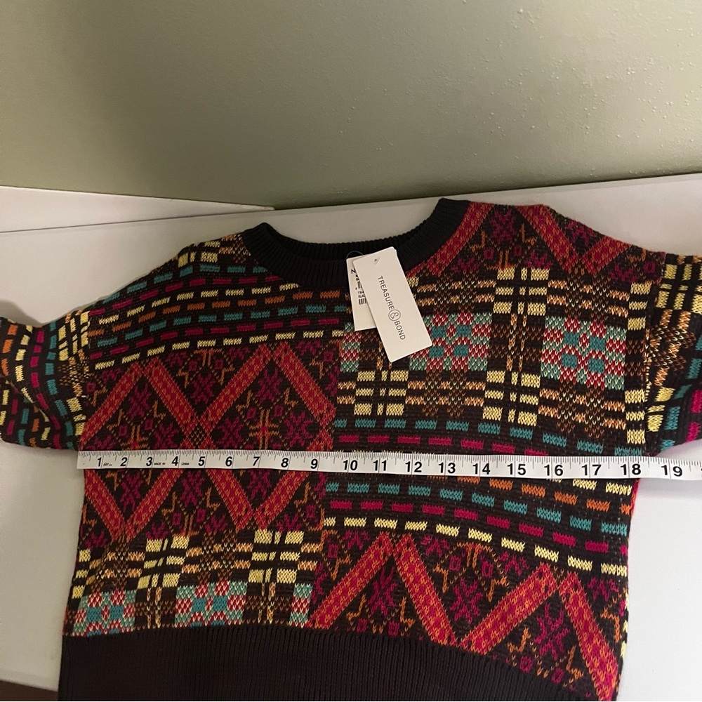 Treasure & Bond Multicolor Patchwork Sweater - image 6
